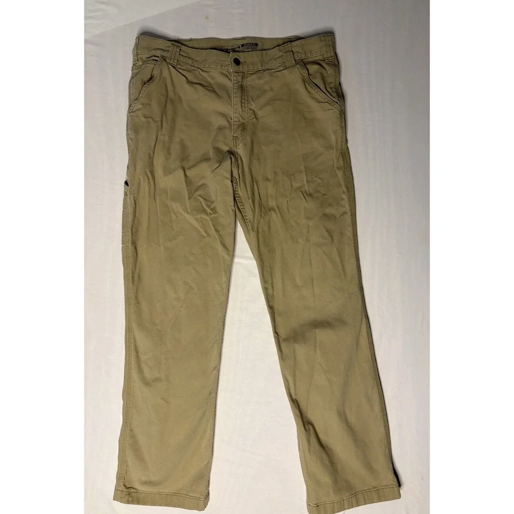 Carhartt Rugged Flex Pants Mens Size 36x32 Beige Relaxed Fit Straight 102291-253